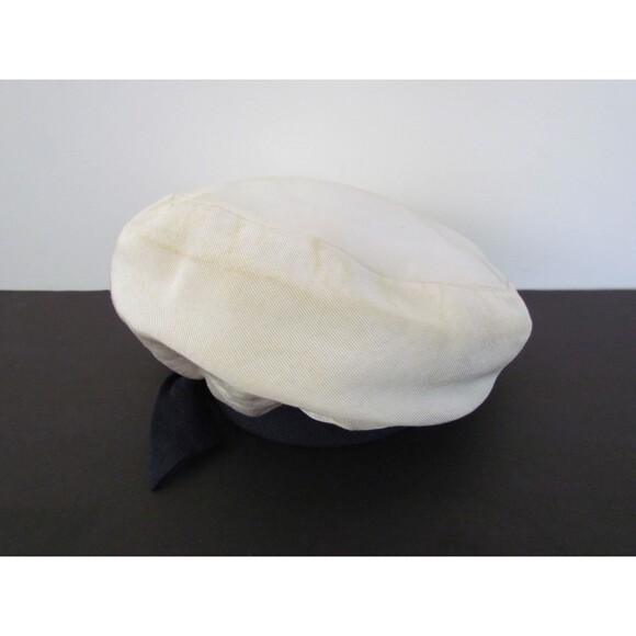 Vintage 1950s Sally Victor Boutique White Navy Sailor Tam Beret Hat main image 6